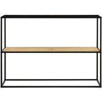 Depok 2 Tier Rattan And Metal Console Table - Black