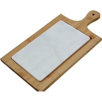 Monzaro White Marble And Bamboo Cheese Board - White