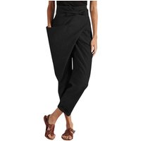 Smart Cropped Trousers with Belt - Black / S