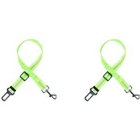 Set of 2 Reflective Bungee Dog Car Seatbelts - Green