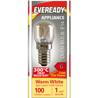 Eveready Oven Lamp E14 100lm 15W 2800K 300C Heat Resistant - Warm White