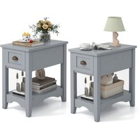 Retro Side Table Set of 2 - Grey