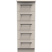 Beverley Ready Assembled 5 Drawer Tallboy - Kashmir Matt