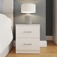Bailey 2 Drawer Bedside Table - White