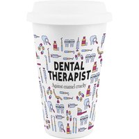 Novelty Dental Therapist Ceramic Travel Mug - Reusable Drinks Cup Gift - White