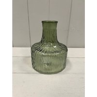 Vintage Green Decorative Glass Bottle - Green