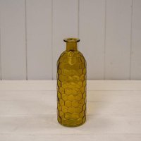 Elegant Yellow Honeycomb Glass Bottle - Yellow