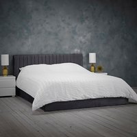 Berlin Velvet Ottoman Bed - Silver / King