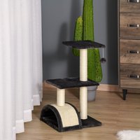 PawHut Cat 72cm Tree Tower for Indoor Cats with Scratching Post - Black