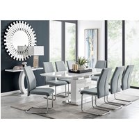 Arezzo Large Extending Dining Table with 8 Lorenzo Chairs - Grey
