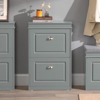 2 Drawer Shoe Cabinet Organizer Unit - Grey
