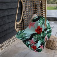 Red Pink Tropical Plants Blanket - Green