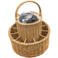 Wicker Celebration Basket with Fitted Cooler and Glasses - Cream