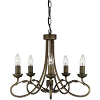 Olivia 5 Light Chandelier Black, Gold Finish, E14 - Black