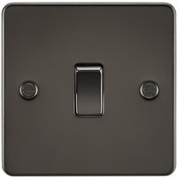 Knightsbridge Flat Plate 10AX 1G 2 Way Switch - Gunmetal - FP2000GM - Gunmetal