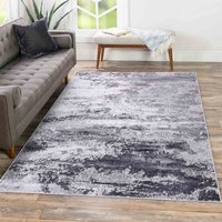 Emperor Onyx Modern Grunge Sprayed Abstract Area Rugs - Silver / 120x170 cm Rectangle