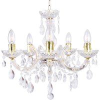 Marie Therese 5 Light Chandelier - Brass