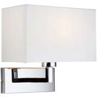 Piccolo 1 Light Indoor Wall Light Chrome White Fabric E27 - Chrome