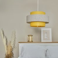 Mustard And Grey Herringbone Modern Ceiling Pendant Light Shade - Yellow