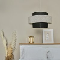 Weaver Black And Grey Herringbone Ceiling Pendant Shade - Grey