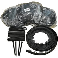 Flexible Plastic Garden Edging with Fixing Pegs - Black / 160