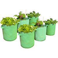 Potato and Vegetable Planter Grow Bag Non Woven Aeration Fabric Pots - Green / 6