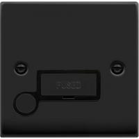 Matt Black 13A Fused Ingot Connection Unit With Flex - Matt Black