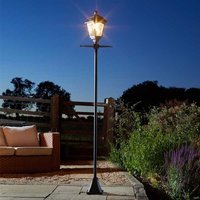 Solar Lamp Post LED Victorian Style - Black
