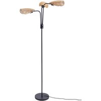 3-Bulb Floor Lamp with Paper Rope Lampshade - Black / 34cm