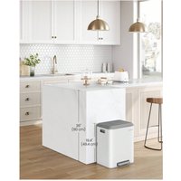 SONGMICS Double Kitchen Bin with Soft-Close Lid - White