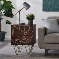Side Table Dallas Dark Mango - Dark Wood