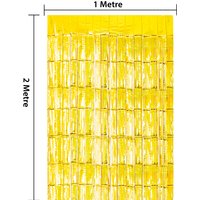 Metallic Tinsel Curtain, 2M x 1M Gold - Gold