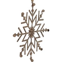 Rustic Hanging Snowflake Ornament Winter Decor Festive Centerpiece - Light Brown