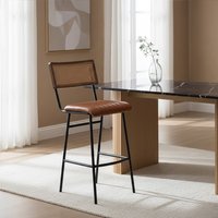Buffalo Tan Leather Bar Chair - Black