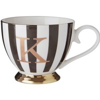 Duchess Black and White Monogram Mug, K - Black & White
