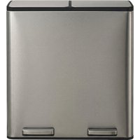 SONGMICS 2 x 8 Gallon Silver Dual Compartment Pedal Bin - Silver