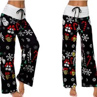 Christmas Patterned Lounge Pants - Black / 70 - 78 cm / 105cm
