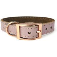 HugglePets Skye & Murphy Padded Leather Dog Collar - Blush, XX Large - Blush / X Small