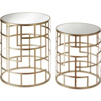 Avantis Set Of 2 Champagne Finish Side Tables - Gold