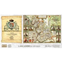 Lancashire Historical Map 1000 Piece Jigsaw Puzzle (1610) - Neutral