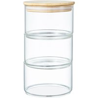 Eden & Willow Stackable Glass Storage Jars with Airtight Bamboo Lid - Clear / 1.5l