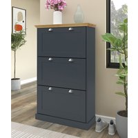 Motala Shoe Chest 3FL AnthraOak - Anthracite/Oak