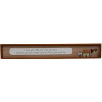 Four Candle I Love You Wooden Sentiment Sign - Rectangle in Brown