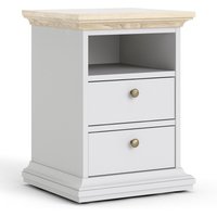 Jonas & James, Jonas & James Belleville Bedside With 2 Drawers - White/Oak Jonas & James, Jonas & James Belleville Bedside With 2 Drawers - White/Oak