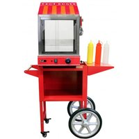KuKoo Commercial Hot Dog Steamer And Cart - Red