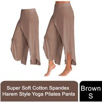 Super Soft Modal Spandex Yoga Pants - Brown / Small