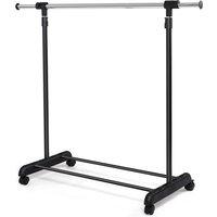 COSTWAY, Costway Single Rail Garment Rack-Black - Black COSTWAY, Costway Single Rail Garment Rack-Black - Black