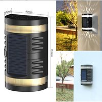 Solar Hollow Pattern Outdoor Garden Patio Wall Lights - White Light / 4