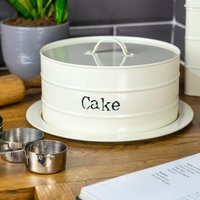 Vintage Metal Kitchen Cake Tin - Cream - Cream