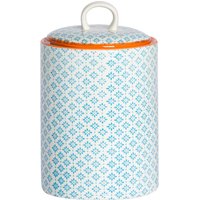 15.5cm Hand-Printed Kitchen Canister - Blue